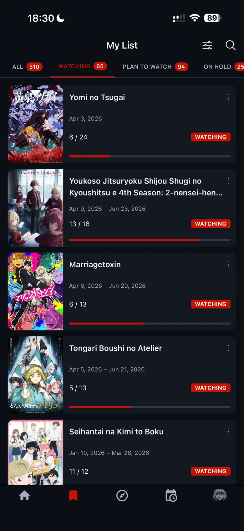 Your personal watchlist